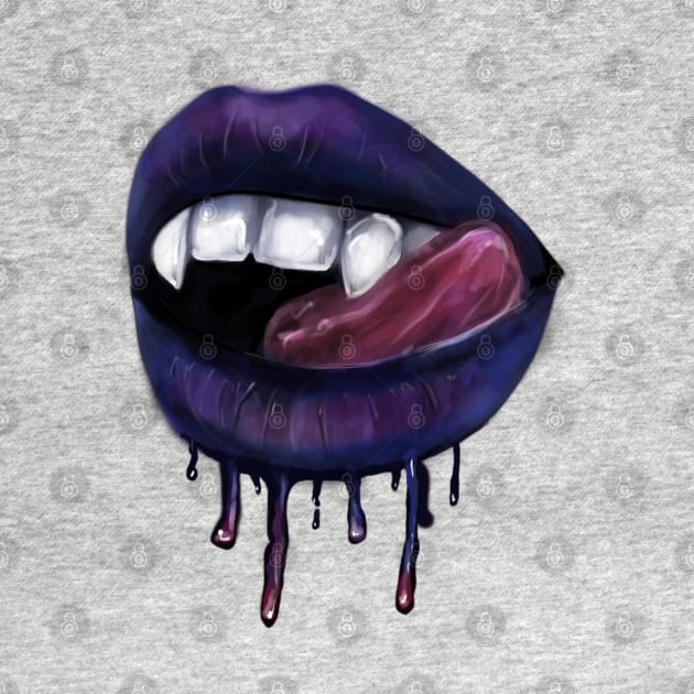 sexy vampire lips with tongue by ISFdraw